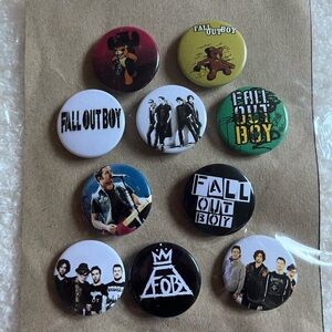 Fall Out Boy Band Button Collection